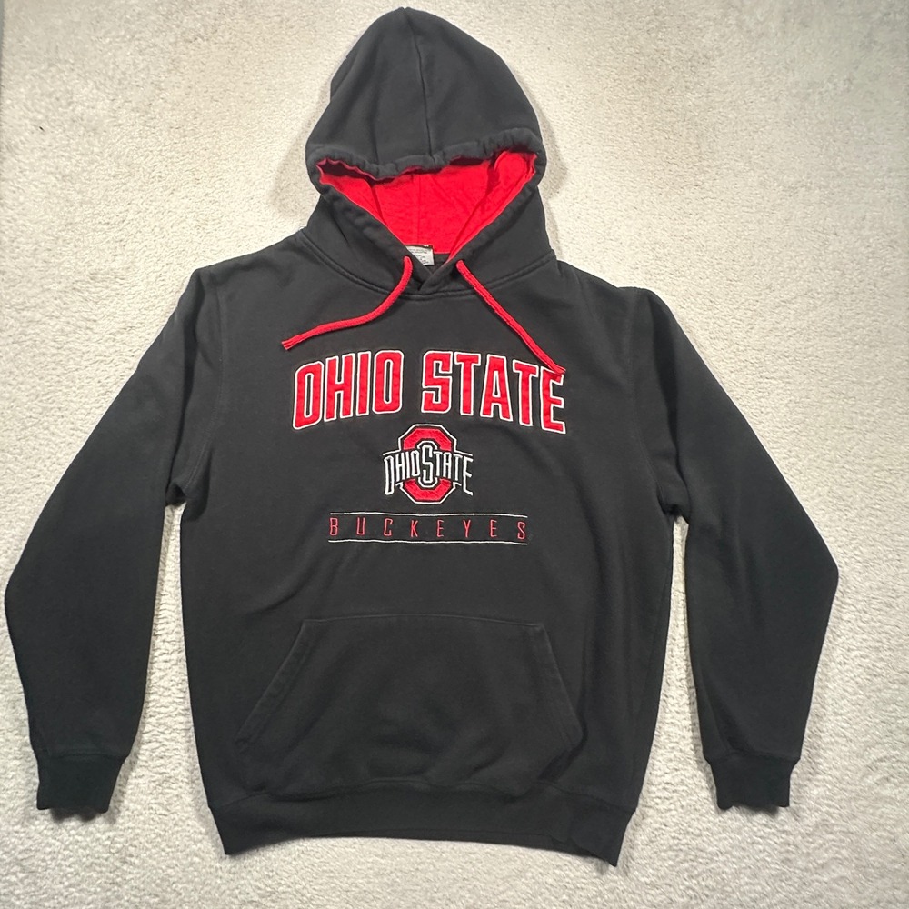 Vintage Y2K Stadium Athletics Ohio State Hoodie M Black Buckeyes Stitched OSU